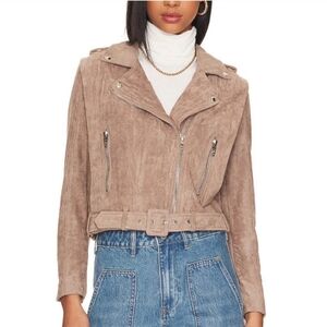 BLANKNYC x Revolve Suede Moto Jacket in Chance Of Rain NWT